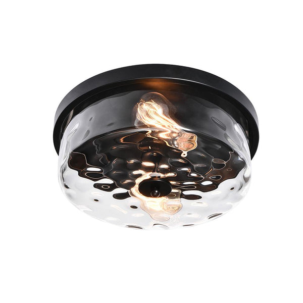 Thehouselights-2 Light Seeded Glass Semi Flush Mount-Flush Mount--