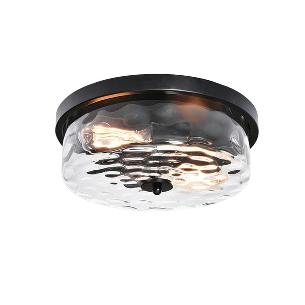 Thehouselights-2 Light Seeded Glass Semi Flush Mount-Flush Mount--