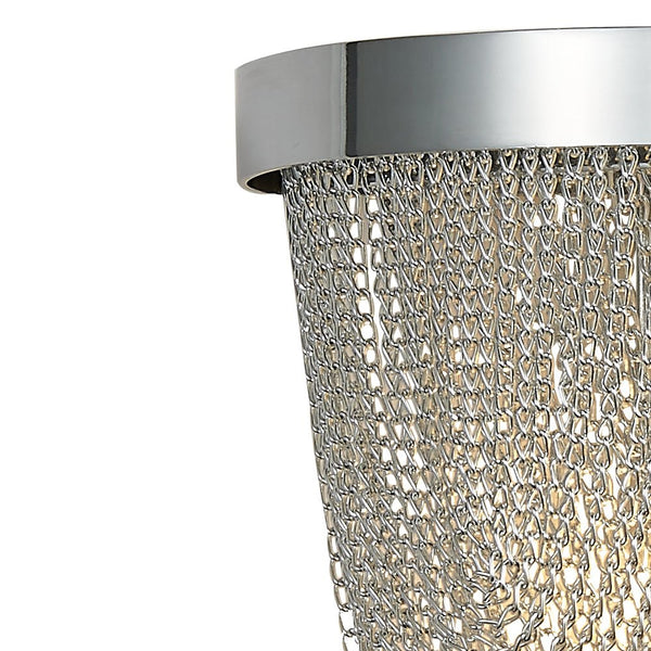 Thehouselights-2-Light Silver Tassel Wall Sconce in Chrome-Wall Lights--