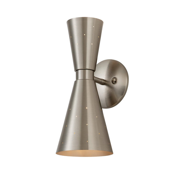 Thehouselights-2-Light Starry Hourglass Wall Sconce-Wall Lights-Nickel-