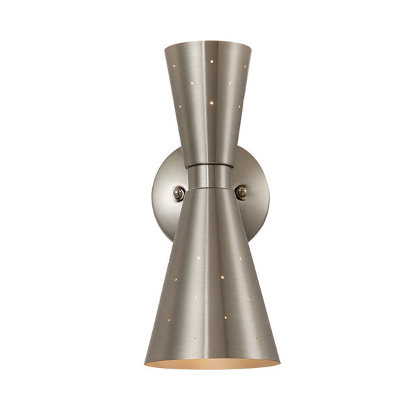 Thehouselights-2-Light Starry Hourglass Wall Sconce-Wall Lights-Nickel-