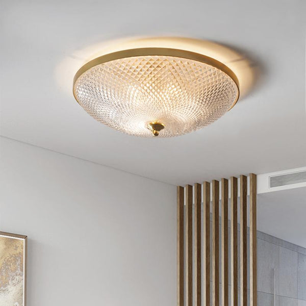 Thehouselights-3-Light Glass Bowl Flush Mount Ceiling Light-Ceiling Light--