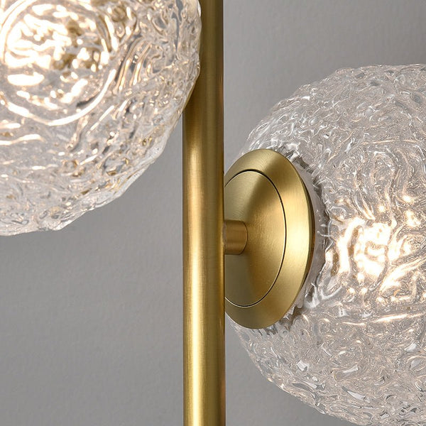 Thehouselights-3 Light Glass Globe Table Lamp Marble Base-Table Lamp--