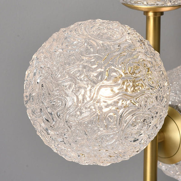 Thehouselights-3 Light Glass Globe Table Lamp Marble Base-Table Lamp--