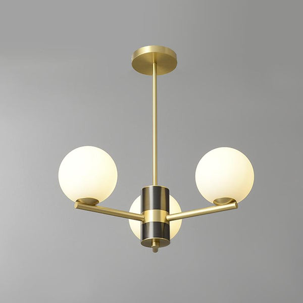 Thehouselights-3-Light Sputnik Chandelier with Opal Glass Globes-Chandelier--