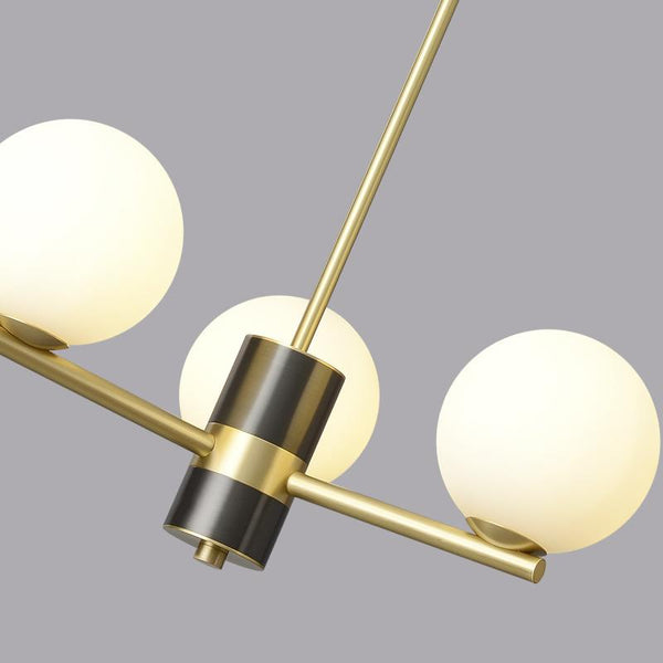 Thehouselights-3-Light Sputnik Chandelier with Opal Glass Globes-Chandelier--