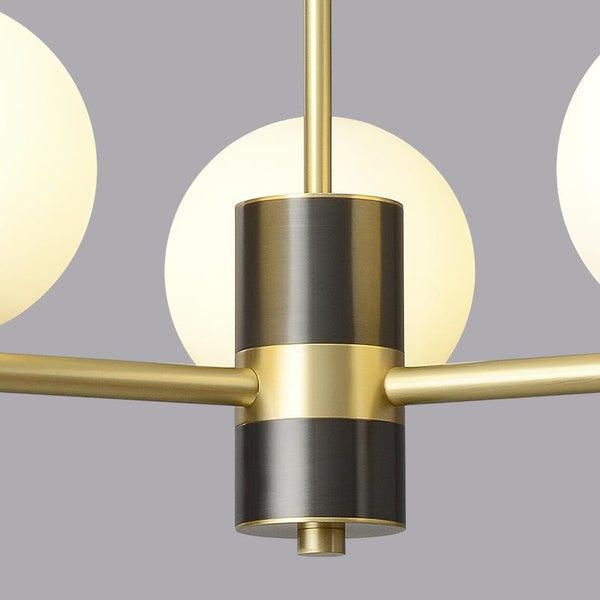 Thehouselights-3-Light Sputnik Chandelier with Opal Glass Globes-Chandelier--