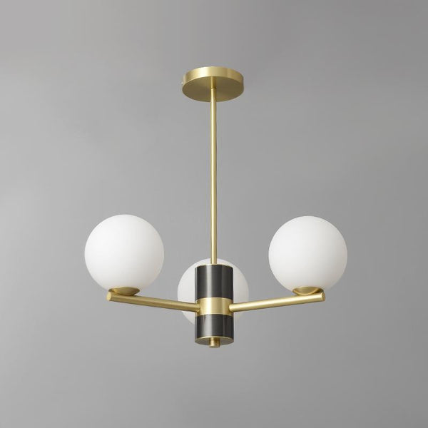 Thehouselights-3-Light Sputnik Chandelier with Opal Glass Globes-Chandelier--