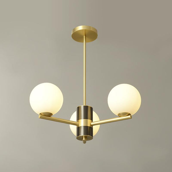 Thehouselights-3-Light Sputnik Chandelier with Opal Glass Globes-Chandelier--