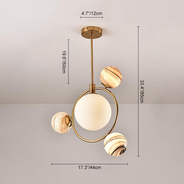 Thehouselights-4 Light Glass Globe Bubble Pendant Light-Pendant--