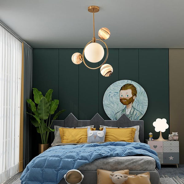 Thehouselights-4 Light Glass Globe Bubble Pendant Light-Pendant--