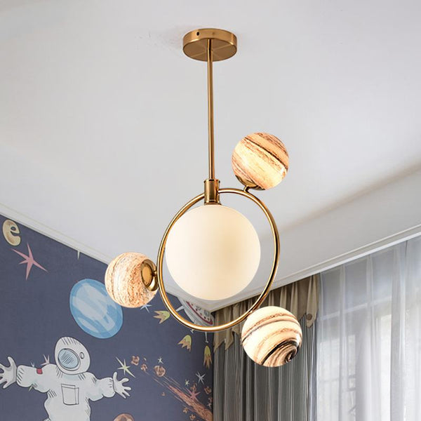 Thehouselights-4 Light Glass Globe Bubble Pendant Light-Pendant--