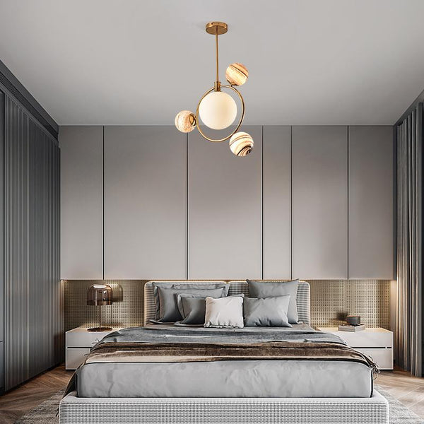 Thehouselights-4 Light Glass Globe Bubble Pendant Light-Pendant--