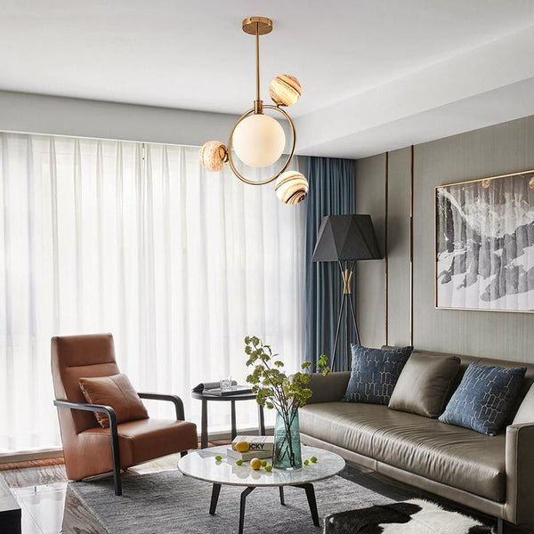 Thehouselights-4 Light Glass Globe Bubble Pendant Light-Pendant--