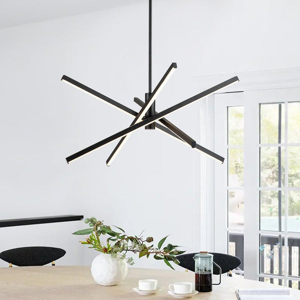 Thehouselights-4-Light LED Sputnik Chandelier-Chandelier-Black-