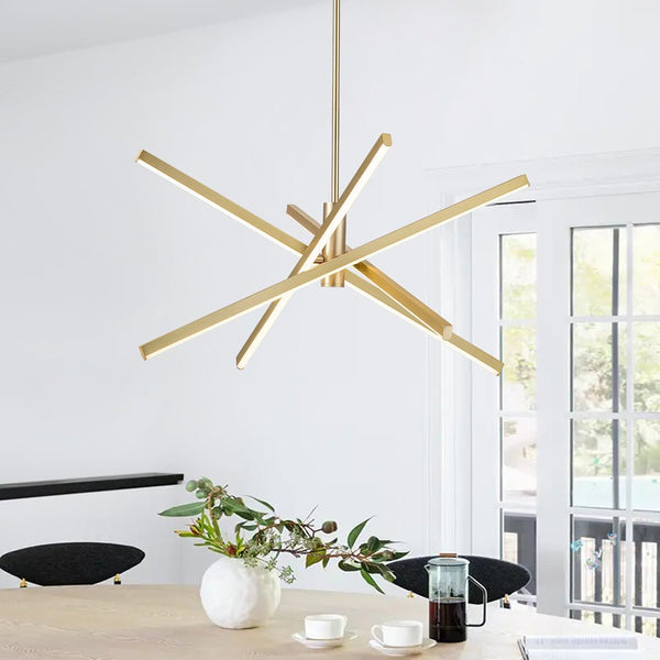 Thehouselights-4-Light LED Sputnik Chandelier-Chandelier-Brass-
