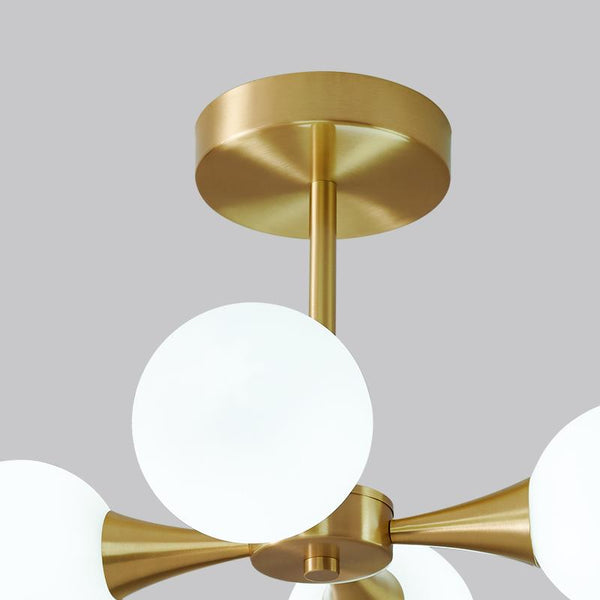 Thehouselights-4-light Opal Globe Chandelier Ceiling Light-Chandelier--
