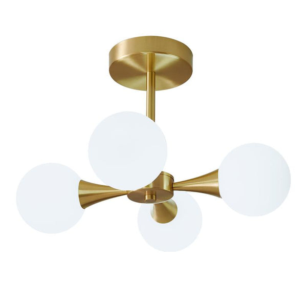 Thehouselights-4-light Opal Globe Chandelier Ceiling Light-Chandelier--