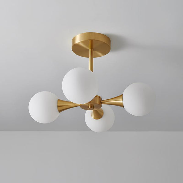 Thehouselights-4-light Opal Globe Chandelier Ceiling Light-Chandelier--