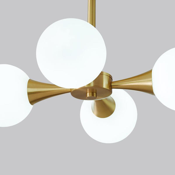 Thehouselights-4-light Opal Globe Chandelier Ceiling Light-Chandelier--