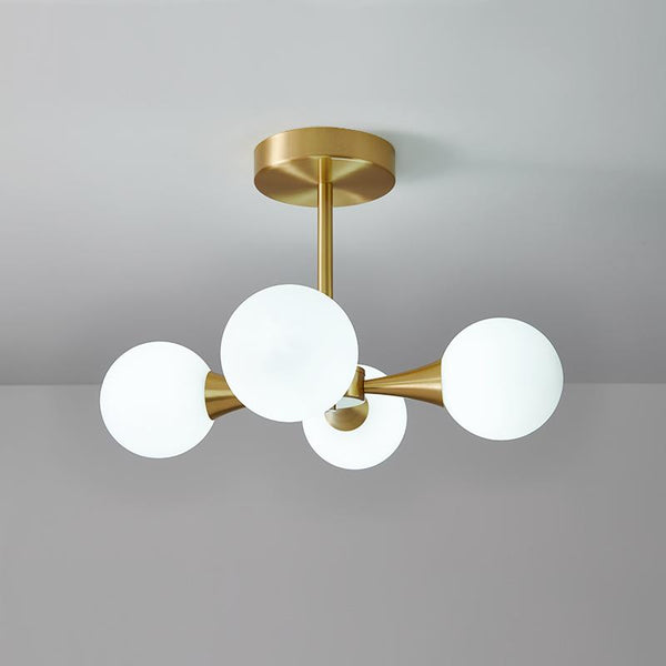 Thehouselights-4-light Opal Globe Chandelier Ceiling Light-Chandelier--