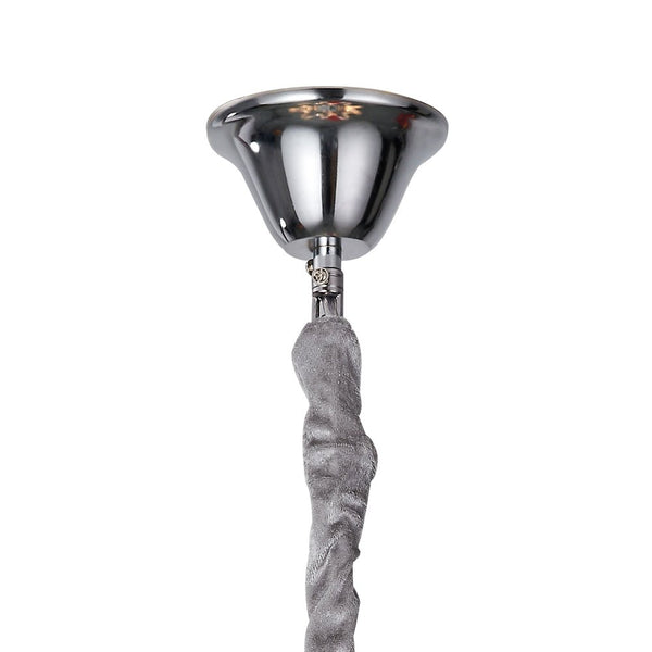 Thehouselights-4-Light Silver Tassel Chandelier in Chrome-Chandelier--