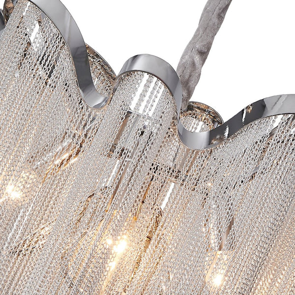Thehouselights-4-Light Silver Tassel Chandelier in Chrome-Chandelier--