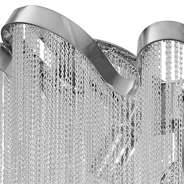 Thehouselights-4-Light Silver Tassel Chandelier in Chrome-Chandelier--