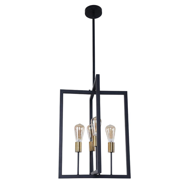 Thehouselights-4-Light Square Geometric Pendant Light-Pendant Light--
