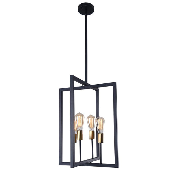 Thehouselights-4-Light Square Geometric Pendant Light-Pendant Light--