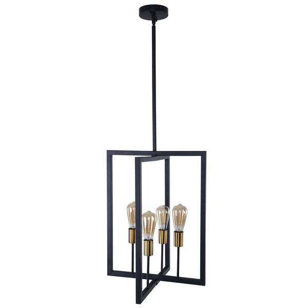 Thehouselights-4-Light Square Geometric Pendant Light-Pendant Light--