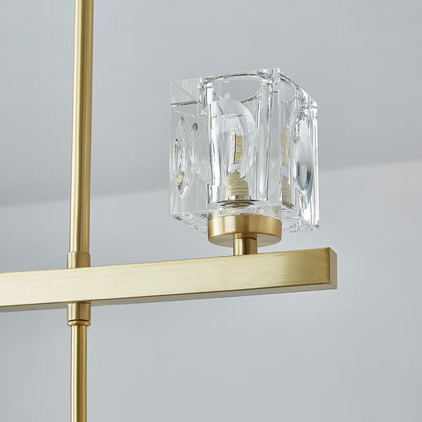 Thehouselights-5-Light Crystal Shade Linear Ceiling Light-Ceiling Light--