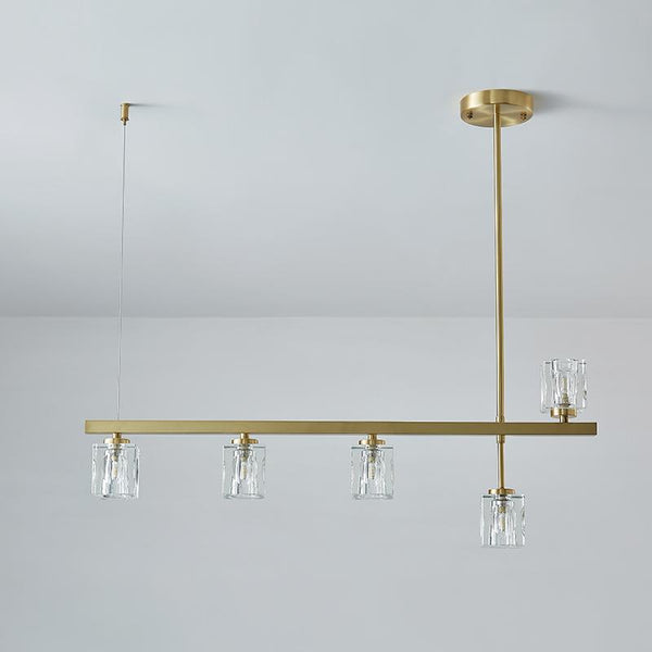 Thehouselights-5-Light Crystal Shade Linear Ceiling Light-Ceiling Light--
