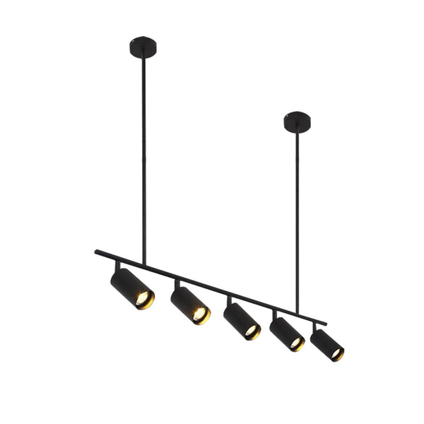 Thehouselights-5-Light Kitchen Track Lighting Kit-Chandelier-Golden-