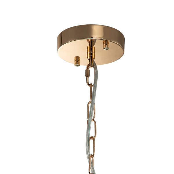 Thehouselights-5-Light Round Crystal Gold Chandelier-Chandelier--