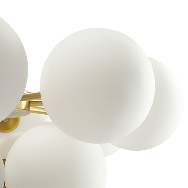 Thehouselights-5/13 Light Opal Glass Bubble Grape Brass Chandelier-Chandelier-5Lt-