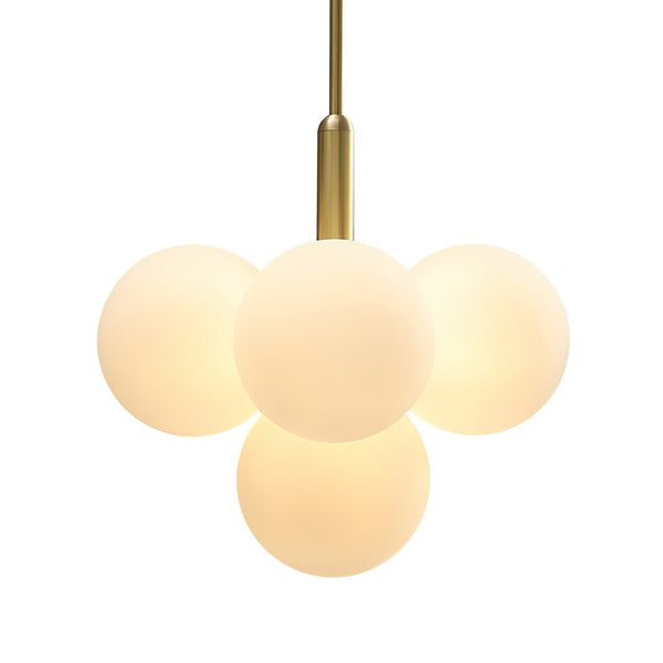 Thehouselights-5/13 Light Opal Glass Bubble Grape Brass Chandelier-Chandelier-5Lt-