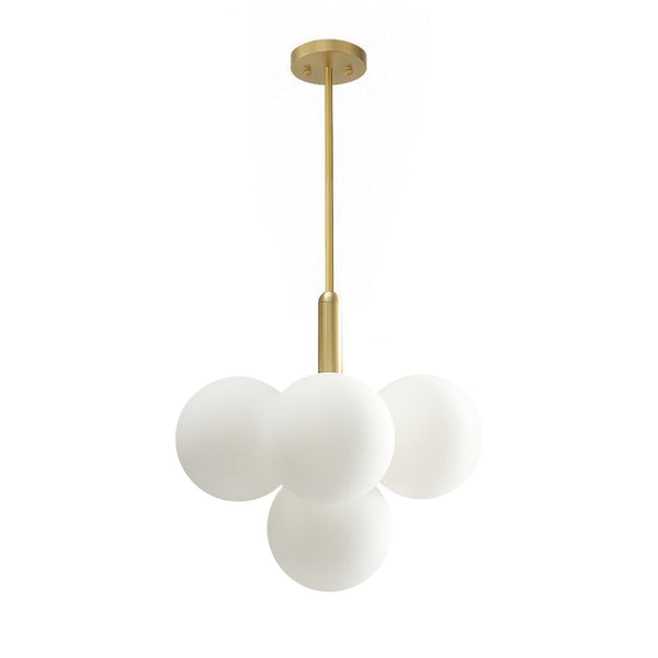 Thehouselights-5/13 Light Opal Glass Bubble Grape Brass Chandelier-Chandelier-5Lt-