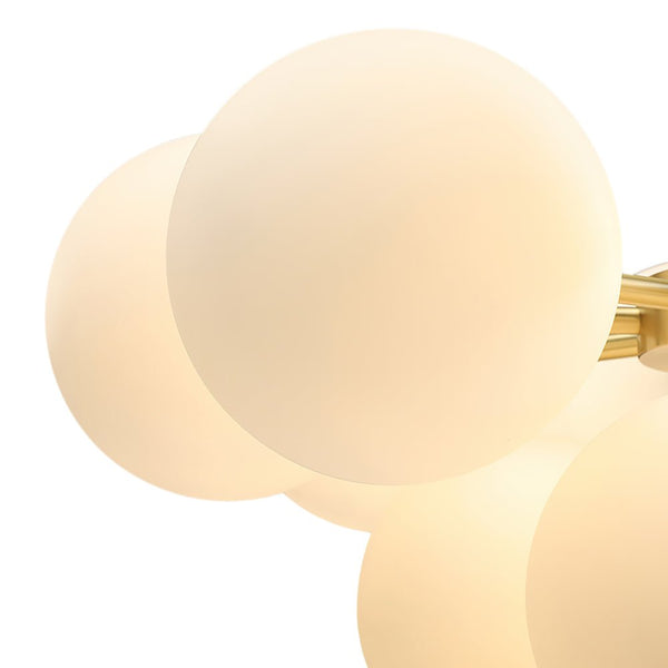 Thehouselights-5/13 Light Opal Glass Bubble Grape Brass Chandelier-Chandelier-5Lt-