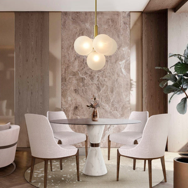Thehouselights-5/13 Light Opal Textured White Glass Shade Bubble Cluster Grape Chandelier-Chandelier-5Lt-