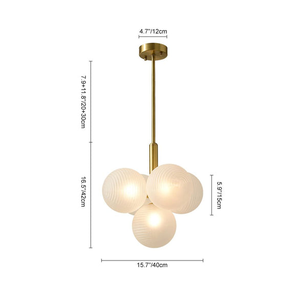 Thehouselights-5/13 Light Opal Textured White Glass Shade Bubble Cluster Grape Chandelier-Chandelier-5Lt-