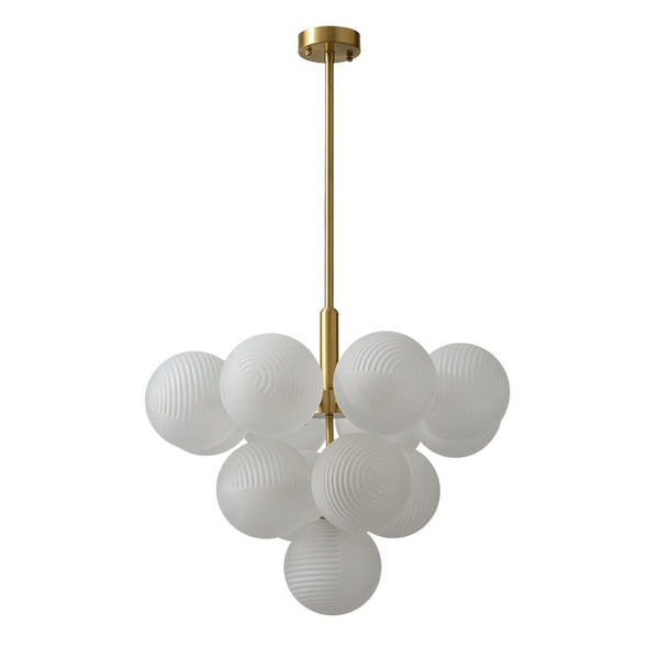 Thehouselights-5/13 Light Opal Textured White Glass Shade Bubble Cluster Grape Chandelier-Chandelier-5Lt-