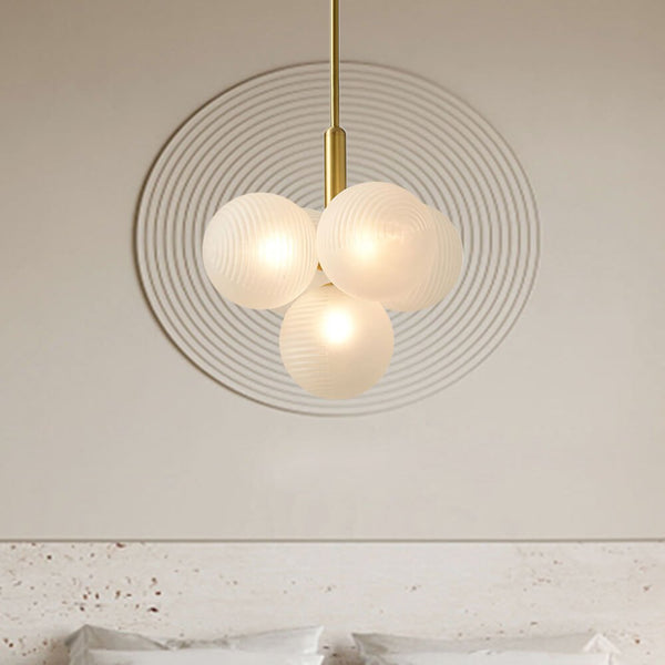 Thehouselights-5/13 Light Opal Textured White Glass Shade Bubble Cluster Grape Chandelier-Chandelier-5Lt-