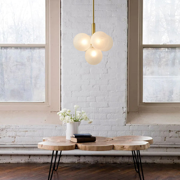Thehouselights-5/13 Light Opal Textured White Glass Shade Bubble Cluster Grape Chandelier-Chandelier-5Lt-