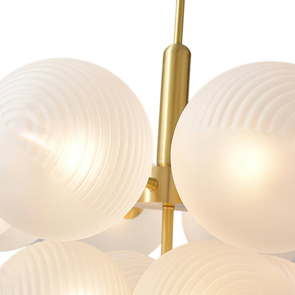Thehouselights-5/13 Light Opal Textured White Glass Shade Bubble Grape Chandelier-Chandelier-5Lt-