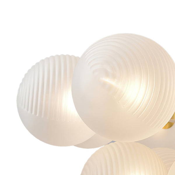 Thehouselights-5/13 Light Opal Textured White Glass Shade Bubble Grape Chandelier-Chandelier-5Lt-