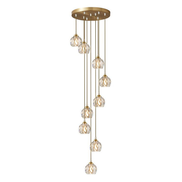 Thehouselights-5/9 Light Dome Stairs Swirl Cluster Pendant Light-Pendant-9Lt-