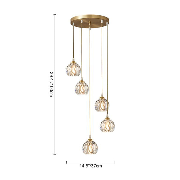 Thehouselights-5/9 Light Dome Stairs Swirl Cluster Pendant Light-Pendant-9Lt-