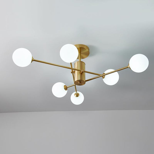 Thehouselights-6-Light Glass Globe Ceiling Light-Ceiling Light--