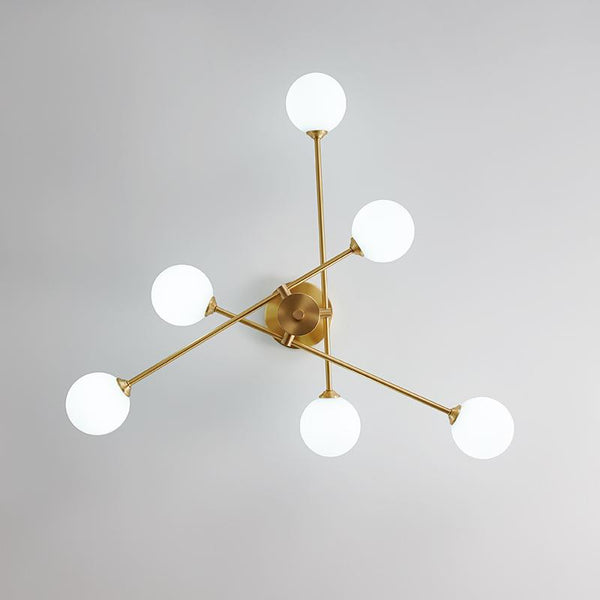 Thehouselights-6-Light Glass Globe Ceiling Light-Ceiling Light--